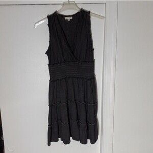 Max studio ruffle layered dress black small s summer sundress soft knit